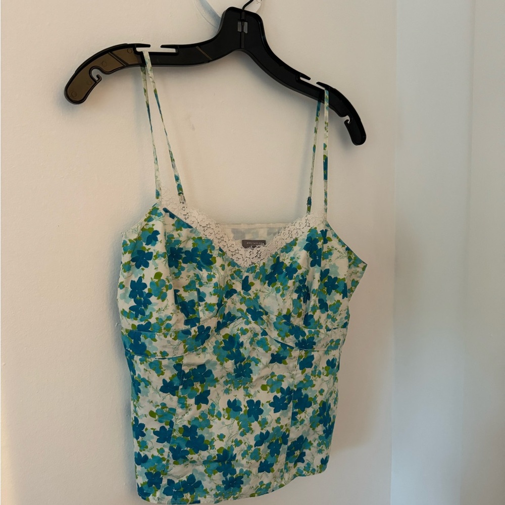 Floral Lace Trim Camisole Top